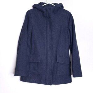 Old Navy Charcoal Gray Wool Blend Zip Front Pea Coat Jacket Women's Size Small